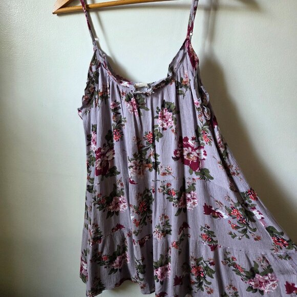 EUC NATURAL LIFE FLORAL LILAC TANK DRESS SIZE M - Picture 3 of 16